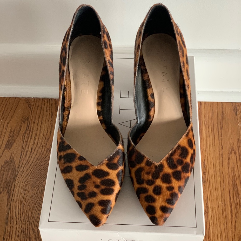 1.State Leopard Print Block Heels In Size 7.5 - image 2